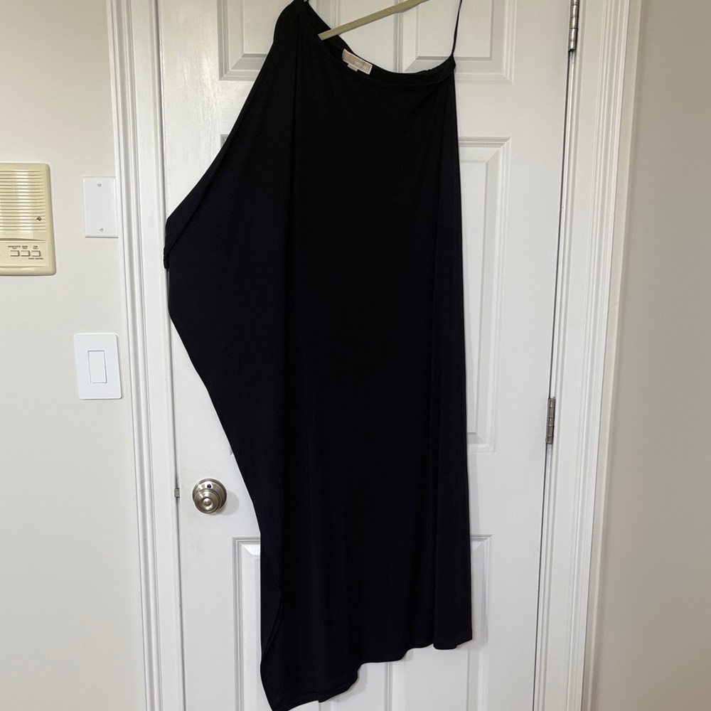 MICHAEL Michael Kors One Shoulder Navy Kaftan